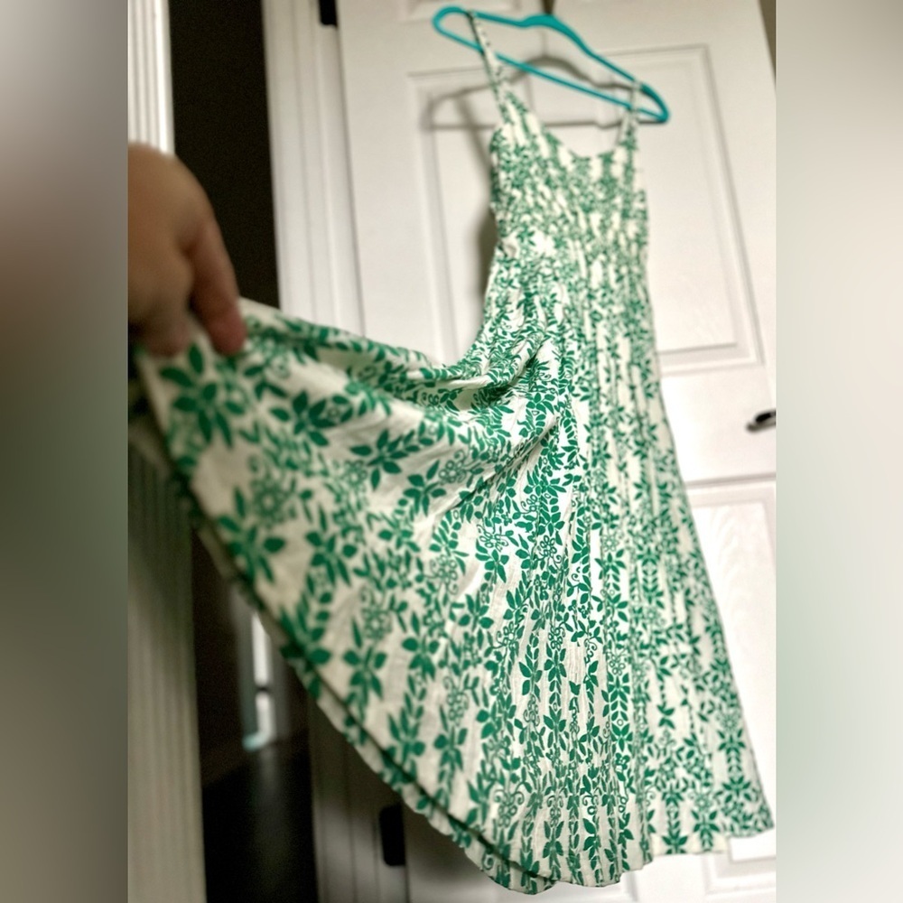 ‼️RARE‼️🎸LeiMarie🎸🔥NWT🔥Skies Are Blue MIDI Sundress in Kelly Green/White—S - Picture 6 of 16